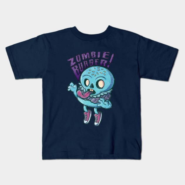 ZOMBIE BURGER Kids T-Shirt by WACKYTEEZ